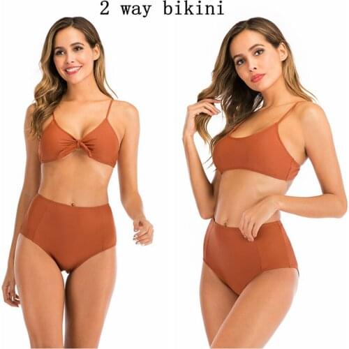 Z-LAI 2020 new women swimwear fashion two way bikini set plus size bikini sexy beach wear summer bathing suit push up swimsuit