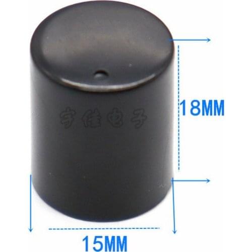 10 Piece 15 * 18mm black plastic knob cap flower hole 6mm speaker audio knob cap potentiometer knob cap