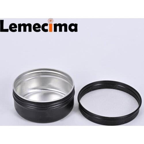 10pcs 50g 60g 80g 100g 150g Refillable Bottles Aluminum Tin Cans Box Black Cream Jar Pot Screw Thread Lid Lip Balm Container