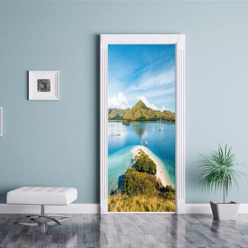 2pcs/set New Arrival Mountains Door Sticker Wall Stickers Wallpaper Living Room Home Decoration Home Decals Mural Arts Poster