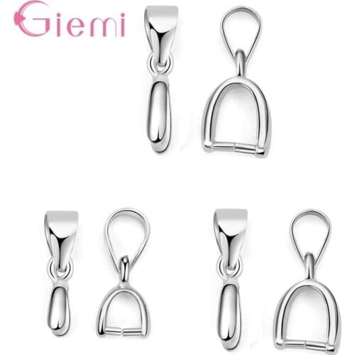 20pcs/lot 925 Sterling Silver Clasps Pinch Clips Bails Charm Buckle Pendant DIY Necklace Bracelet Connectors Jewelry Finding