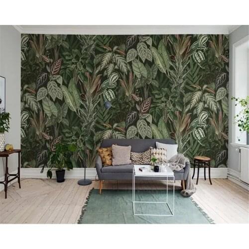 Beibehang Custom wallpaper mural Modern minimalist tropical plants tropical leaves art background wall living room 3d wallpaper