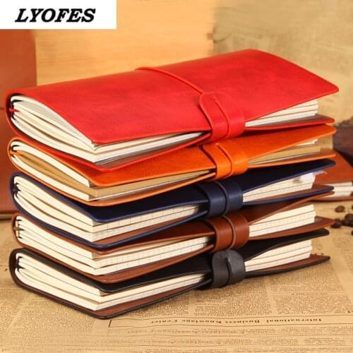 A6 Customized Creative Soft Leather Notebook Retro Travel Student Stationery Notebooks Replaceable Journal Notebook PU Journal