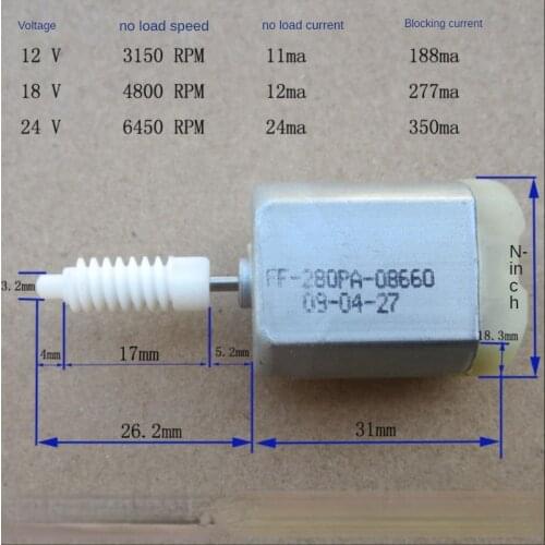 AZGIANT FF280PA-08660 Car Door Lock Block Strong Magnetic Engine Motor DC 24V Central Control lock Rearview Mirror Folding