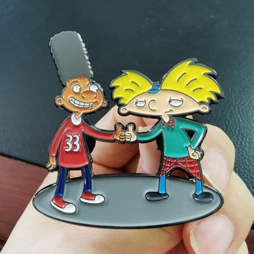 Arnold and Gerald Thumb up friendship with the pal Brooch cartoon boies inspired Jewelry