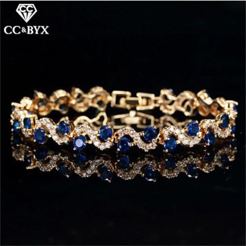 CC Wedding Jewelry Bracelets For Women Female Luxury Exquisite Bangle Pageant Shine Cubic Zircon Crystal Stone Rhinestone S0085