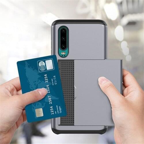 For Huawei P30 Pro P30 Case Business Slide Armor Wallet Card Slots Holder Cover for For Huawei P30 P30Pro For P30pro cases