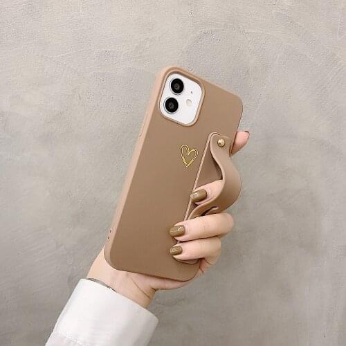 Couple Models Wristband Bracket Love Case for IPhone 11 12 Pro Max 12 Mini X XS Max XR 7 8 Plus SE 2 Cover Cute Soft Coque Funda