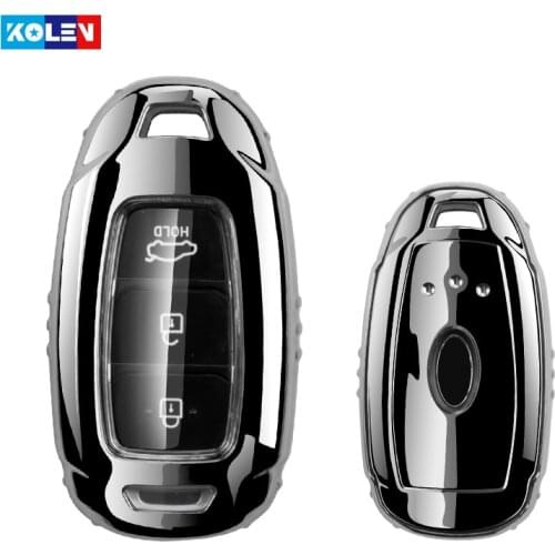 Full Cover Soft TPU Car Remote Key Case Cover For Hyundai Fista Lafesta Santa KONA Solaris Azera Palisade Grandeur Shell Holder