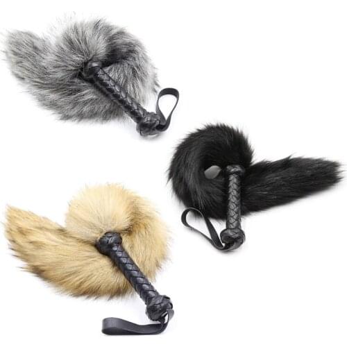 BDSM Restraint Fetish PU Leather Whip Faux Tail Sex Toys for Women Adult SM Games Costumes Accessories