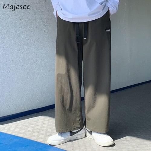 Men Casual Pants Patches Draped Baggy Loose Chic Hipsters Hip-hop High Street Leisure Harjauku All-match Safari Style Mopping