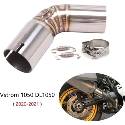 For Suzuki DL1050 V-Strom 1050 2020 2021 Exhaust Pipe Motorcycle Stainless Steel Middle Tube for 51mm Muffler Escape Reserve Cat