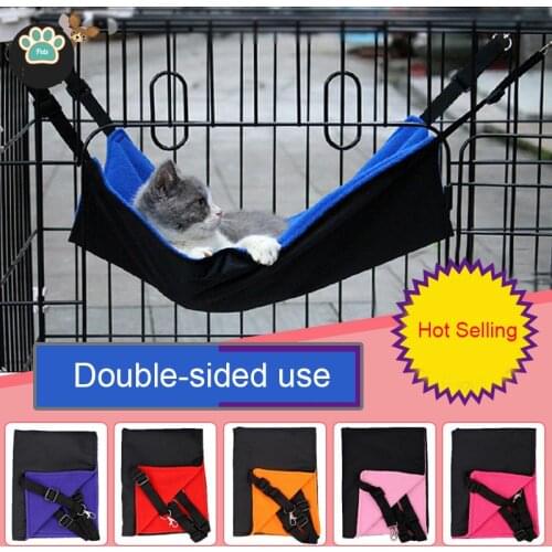 Double-side Use Large Hammock For Cats Bed Crib Waterproof Fleece Hanging Cat Bed Mat Soft Cage Cat Hammock Products For Cat