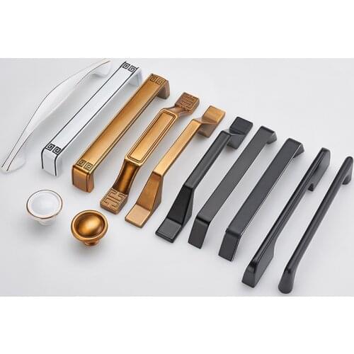 European Style Black Wardrobe Door Handle Modern and Simple Single-hole Cabinet Small Handle Drawer Handle Furniture Hardware