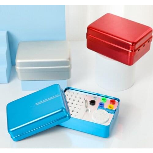 3 colors Hot 35 Holes Aluminium Autoclave Sterilizer Case Burs Dental Disinfection Endo Files Holder Box For Oral Care Tools
