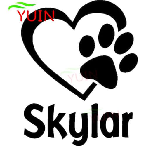 Personality Car Sticker Paw Print In Heart Decals Dog Pet Animal Name Automobile Stylings PVC Decoration Waterproof Decal