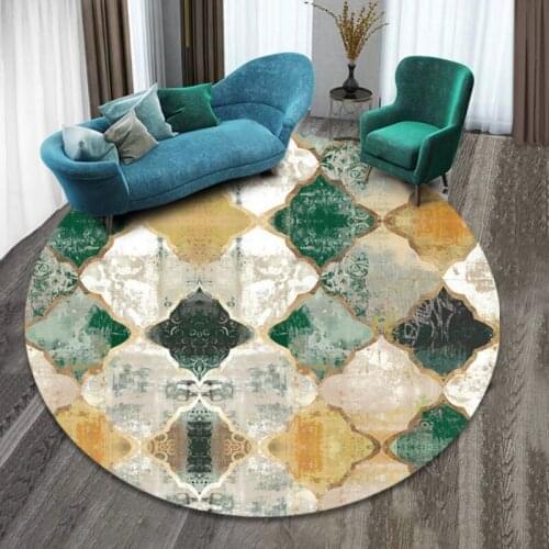 Round Rug Carpets for Living Room Decor Geometric Mandala Rugs Kids Room Rugs for Bedroom Shaggy Area Rug Modern Mats
