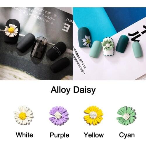 10Pcs Small Daisy Alloy nail art decoration 4color fresh style metal chrysanthemum charm 3D nail art DIY accessories 2020 new