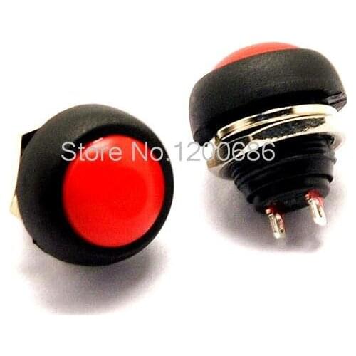 Small push button switch Waterproof switch self-resetting PBS-33B 12MM red no lock switch