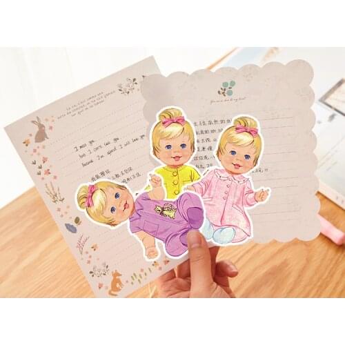 Cute retro doll Stickers Crafts And Scrapbooking stickers book Student label Decorative sticker kids toys