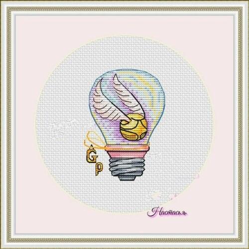 Wings in light bulb Counted Cross Stitch 11CT 14CT 18CT DIY Chinese Cross Stitch Kits Embroidery Needlework Sets