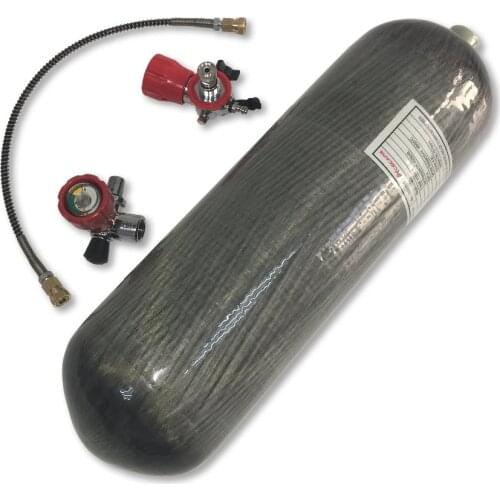 AC168101 6.8L CE Scuba Diving Equipment High Pressure Cylinder Pcp Paintball Airsoft Tank With Red Valve & Fillling Station
