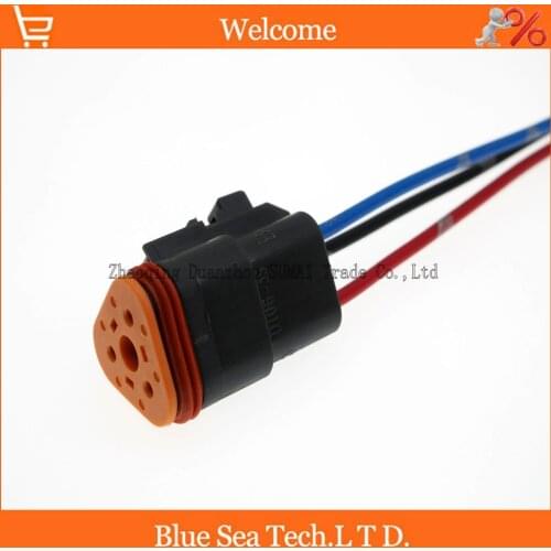 Sample,5 PCS Deutsch DT06-3S 3Pin Engine/Gearbox waterproof electrical connector with cable for car,bus,motor,truck etc