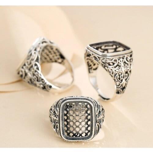 14*21mm 925 STERLING SILVER Semi Mount Bases Blanks base blank Pad ring Setting jewelry findings (without stone) A5420