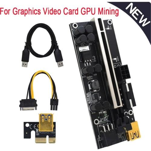 60cm PCI-E Riser Card 1X to 16X Extender PCIe Riser Card SATA to 6Pin Power USB 3.0 Cable for Video Graphics Card Miner Mining
