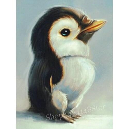Full square / round drill 5D diamond painting penguin pattern diamond embroidery animal handmade mosaic artwork