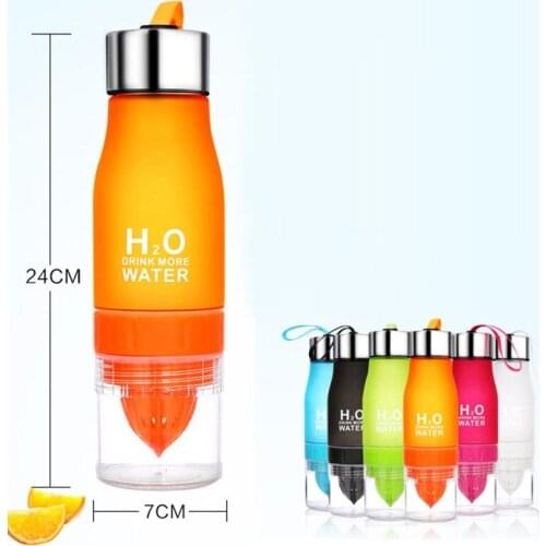 ZK20 650ml New Portable Sports Bottle Plastic Fruit Infusion Bottle Infuser Drink Outdoor Sports Juice lemon Portable Kettle