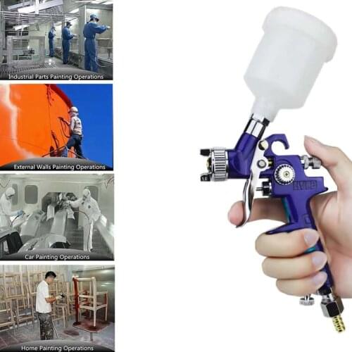 0.8mm/1.0mm Nozzle Professional HVLP Spray Gun Mini Air Paint Spray Guns Airbrush 125ml Watering Can For Painting Car Aerograph