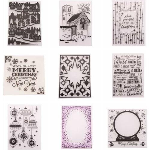 Christmas Snowflake Plastic Embossing Folders Stencil Template Scrapbooking Paper Card DIY Decoration New 2018