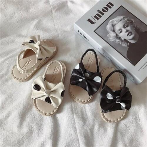 Baby Girls Sandals New Summer Bow Girls Princess Dress Shoes Toddler Sandals School Shoes Soft-soled Non-slip Kids Shoes 23-32