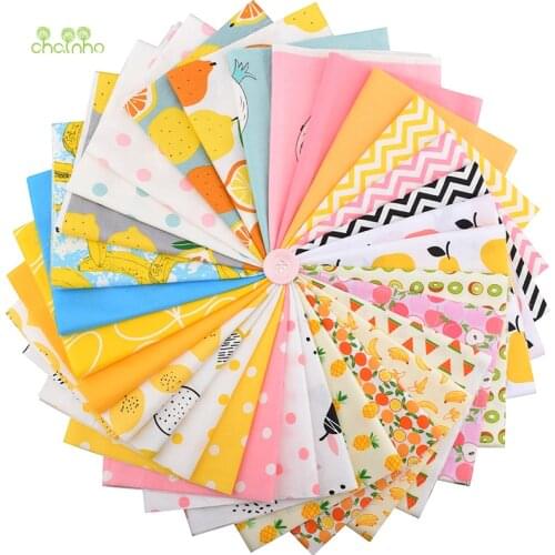 Chainho,31pcs Fruite Series,Printed Twill Cotton Fabric,Patchwork Cloth,DIY Sewing Quilting Fat Quarters Material For Baby&Child