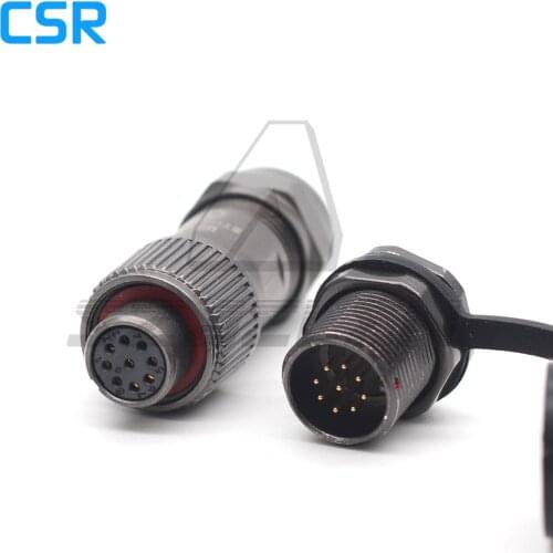 ST12 series Waterproof Connector 9 Pin Electrical Terminal Adapter Wire Connector Soldering connector Male Socket Female Plug