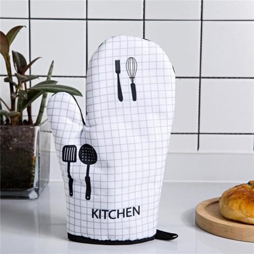 Cute Microwave Glove Oven Glove Potholder Mat Non-slip Heat Resistant Oven Mitts Heat Insulation Pad For BBQ Or Kitchen