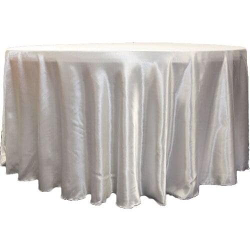 White Satin Round Table Cloth Table Cover Wholesale for Wedding Tablecloth Decors for Home Event Party Hotel