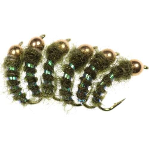 Explosion 6-piece set of artificial fly fishing bait fake fly-shaped ball fiber flash yarn bait single metal barbed hook tool
