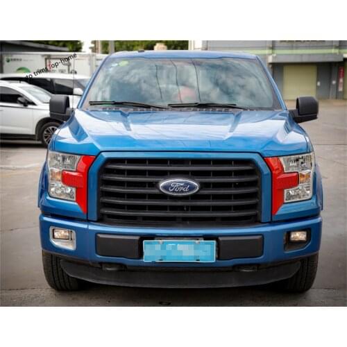 Yimaautotrims Front Head Lights Lamp Eyelid Eyebrow Cover Trim 2 Pcs Fit For Ford F150 2015 2016 2017 Exterior Mouldings ABS
