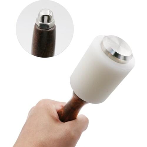 YUEWO Wooden Handle Nylon Hammer Small Wooden Hammer-Leathercraft Carving Hammer For Stamping Sew Leather Cowhide Tool Kit
