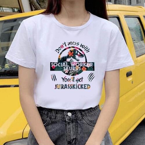 Women Animal Protection print t-shirts Summer Casual Tops Tee Women Animal Womens T-Shirt Harajuku Short sleeve T-Shirt