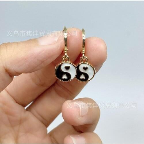 Tai Chi element Earrings oriental element round pendant earrings earrings ladies and girls