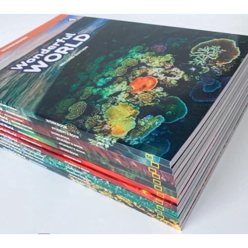 1-6Wonderful World American elementary school textbooks Give away a full set of audio and video Libros Livros