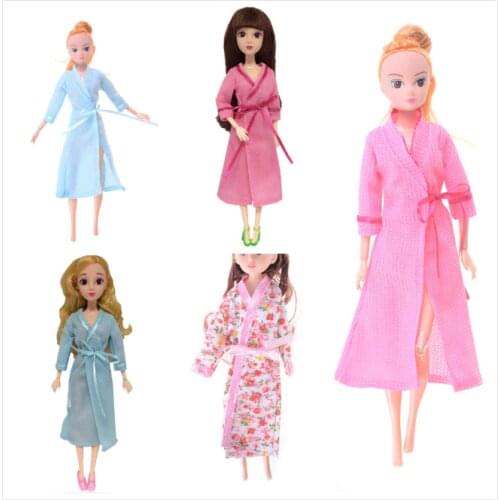 1 Set Lace Sexy Bedroom Pajamas Robe Nighty Bathrobe Clothes For Girl Dolls Robe Shorts For Ken BJD Doll Accessories Kids Gift