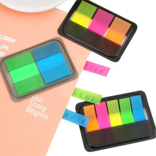 1pack/lot Colorful PET Memo Paper Sticker Kawaii Rainbow Index Sticky Notes Office School Supplies