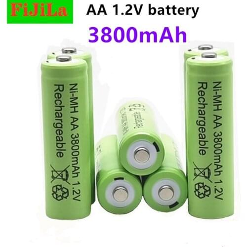 100% Original AA 3800 mAh 1.2 V Quality rechargeable battery AA 3800 mAh Ni-MH rechargeable 1.2 V 2A battery