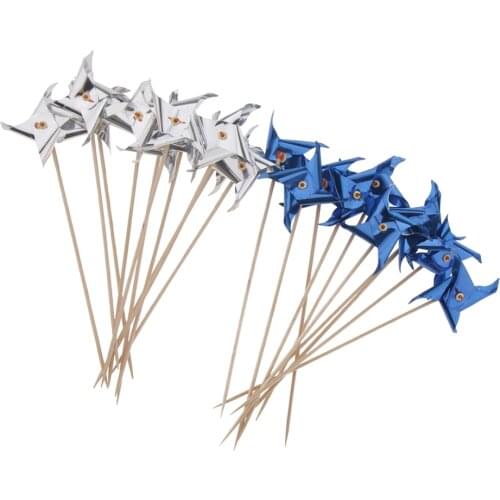 50pcs Mixed Foil Windmill Fruit Sticks Cocktail Picks Party Table Decoration