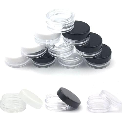 50Pcs Lip Balm Container Portable 2g 3g 5g 10g 15g 20g Plastic Cosmetic Empty Jars Clear Bottles Eyeshadow Makeup Cream Pots