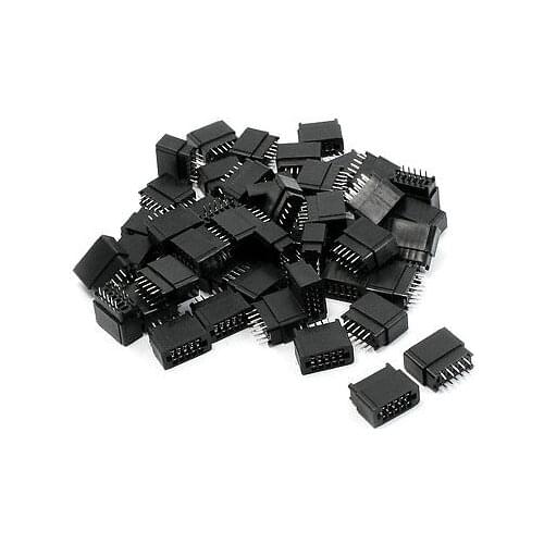 50 Pcs Male 2.54mm Pitch IDC Connector Headers 10 Pins for Eletronic Parts S-10M-2.54